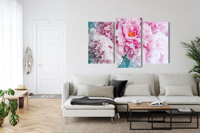 Ljuddämpande tavla - 3d peony bouquet