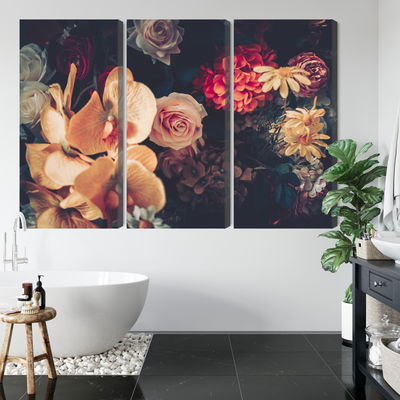 Ljuddämpande tavla - Multi-colored flowers