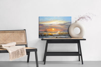 Ljuddämpande tavla - Sailboats in the sea