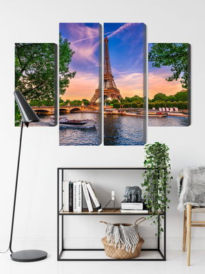 Ljuddämpande tavla - Eiffel tower and seine river