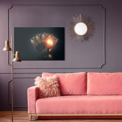 Ljuddämpande tavla - Black poker playing cards