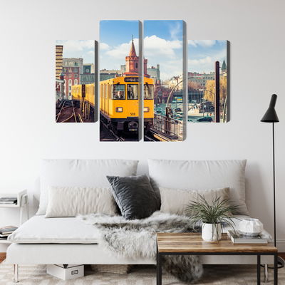 Ljuddämpande tavla - Yellow train in berlin