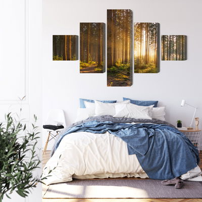 Ljuddämpande tavla - Sunset in the forest