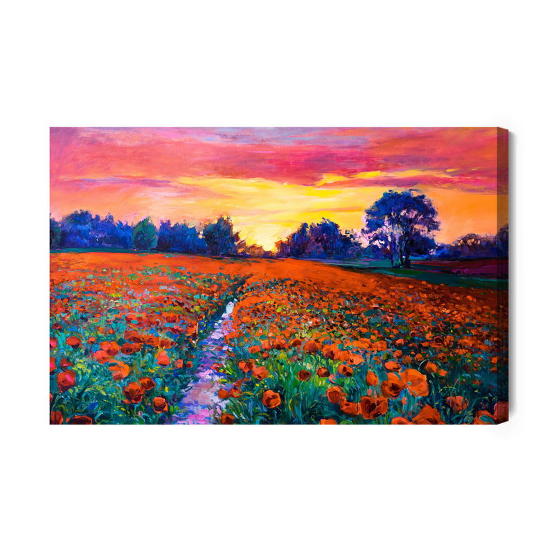 Ljuddämpande tavla - A field of poppies as painted