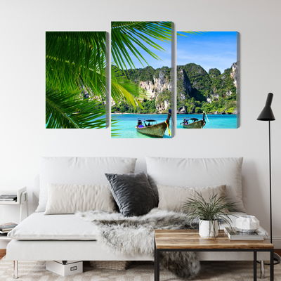 Ljuddämpande tavla - Tropical landscape 3d