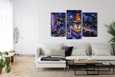 Ljuddämpande tavla - Warsaw panorama at night