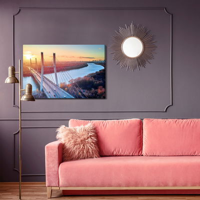 Ljuddämpande tavla - Bridge in Warsaw at sunset