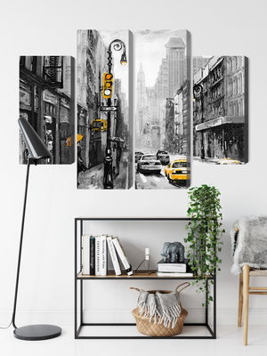 Ljuddämpande tavla - American city street view