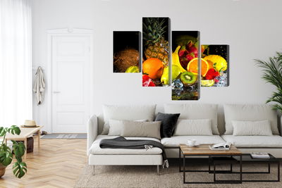 Ljuddämpande tavla - Fruit with a splash of water