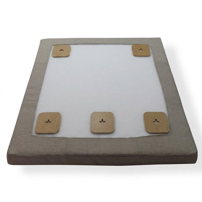 Back side of SilentDirect PES Wall Fabric sound absorber, 50 mm, with hidden mounting brackets