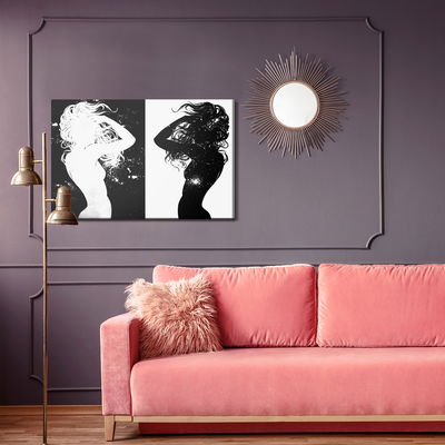 Ljuddämpande tavla - Black and white female