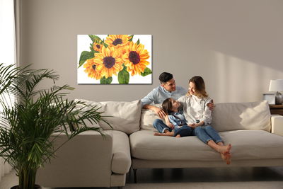 Ljuddämpande tavla - A bouquet of sunflowers as