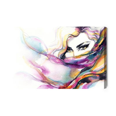 Ljuddämpande tavla - Colorful watercolor portrait