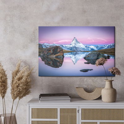 Ljuddämpande tavla - Lake in the mountains