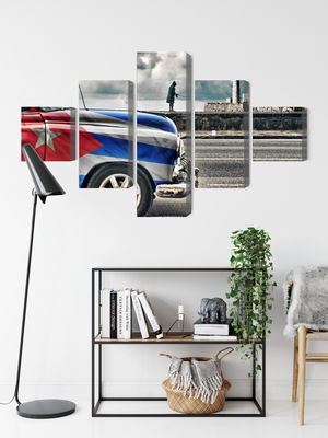 Ljuddämpande tavla - A car with a cuban flag