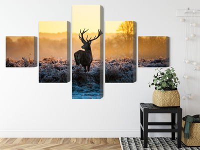 Ljuddämpande tavla - Deer on the rut in 3d