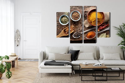 Ljuddämpande tavla - Board with various spices