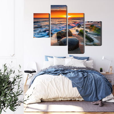 Ljuddämpande tavla - 3d beach sunset