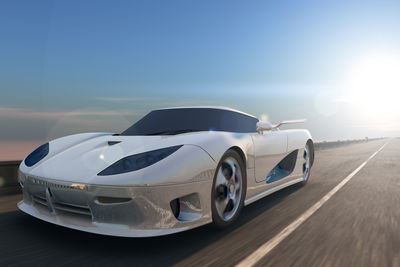 Ljuddämpande tavla - White sports car