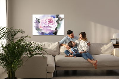 Ljuddämpande tavla - Beautiful rose painted