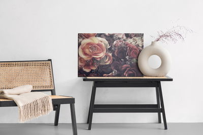 Ljuddämpande tavla - Colourful roses and leaves