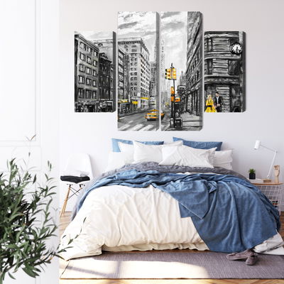 Ljuddämpande tavla - View of the street of new