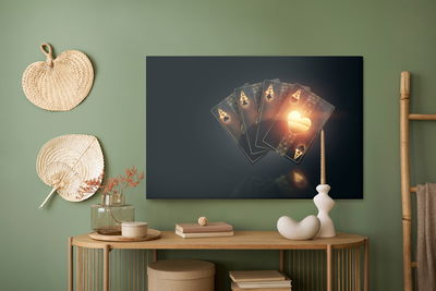 Ljuddämpande tavla - Black poker playing cards