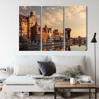 Ljuddämpande tavla - The port of gdansk at sunset