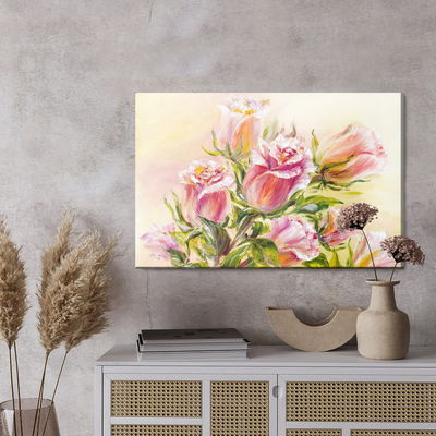 Ljuddämpande tavla - Colorful flowers as painted