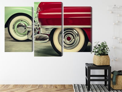 Ljuddämpande tavla - Stylish vintage car wheels