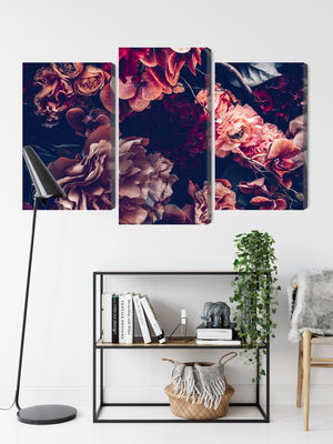 Ljuddämpande tavla - Colorful flowers in a retro