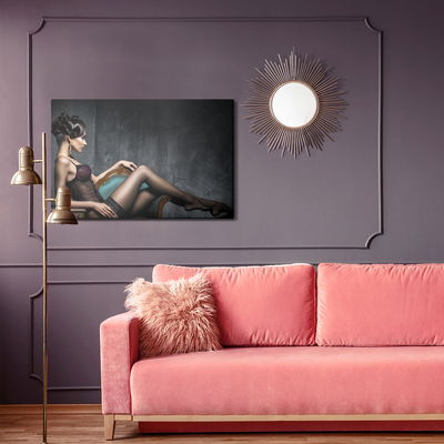 Ljuddämpande tavla - Woman on the couch