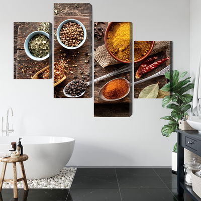 Ljuddämpande tavla - Board with various spices