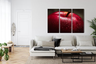 Ljuddämpande tavla - Red apple on a macro scale