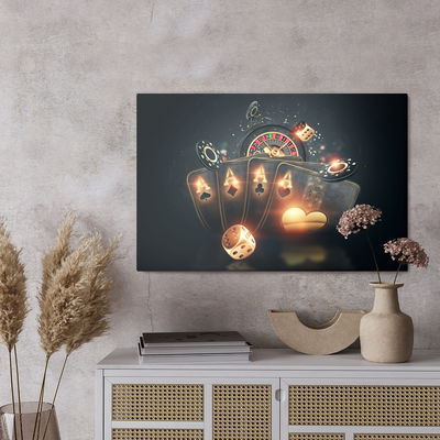 Ljuddämpande tavla - Black poker cards