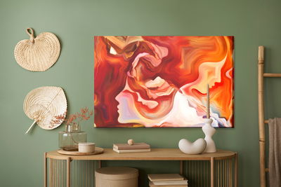 Ljuddämpande tavla - Red abstraction with face