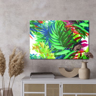 Ljuddämpande tavla - Colorful tropical leaves