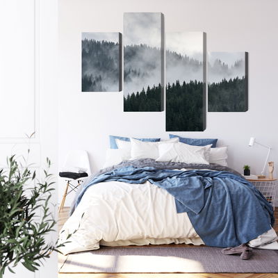 Ljuddämpande tavla - Misty 3d forest landscape