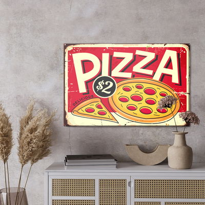 Ljuddämpande tavla - Pizza and retro lettering