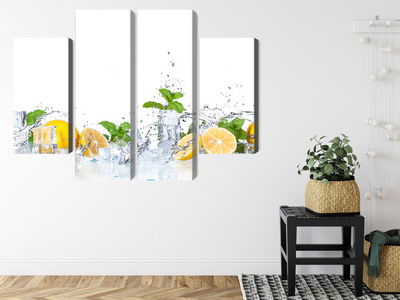 Ljuddämpande tavla - Mint leaves with lemons
