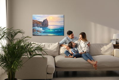 Ljuddämpande tavla - The sea in the morning