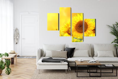 Ljuddämpande tavla - Blooming sunflowers 3d
