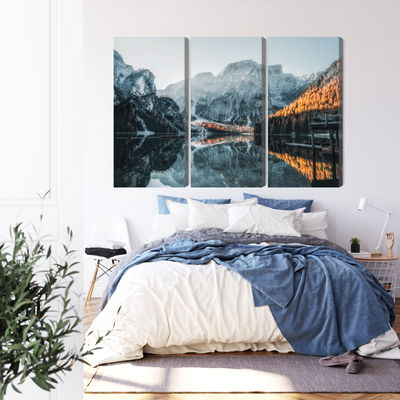 Ljuddämpande tavla - Italian lake braies 3d