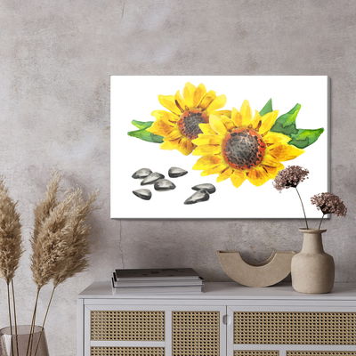 Ljuddämpande tavla - Flowers and sunflower seeds