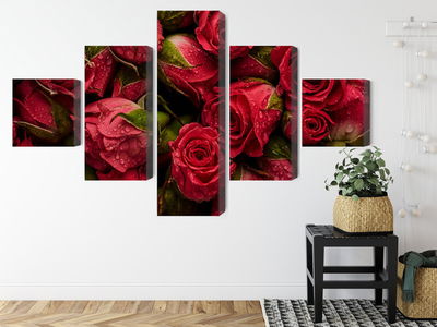 Ljuddämpande tavla - Roses with water drops