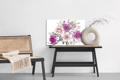 Ljuddämpande tavla - Delicate roses like painted
