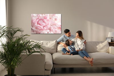 Ljuddämpande tavla - Peonies in light pink