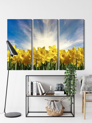 Ljuddämpande tavla - 3d daffodils field