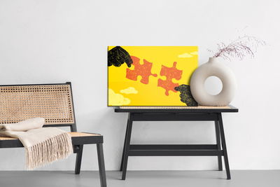 Ljuddämpande tavla - Connecting vintage puzzle