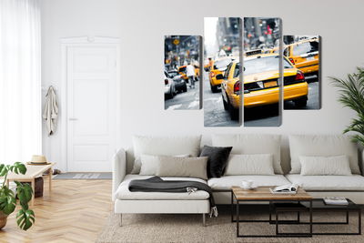 Ljuddämpande tavla - Taxis on the streets of new